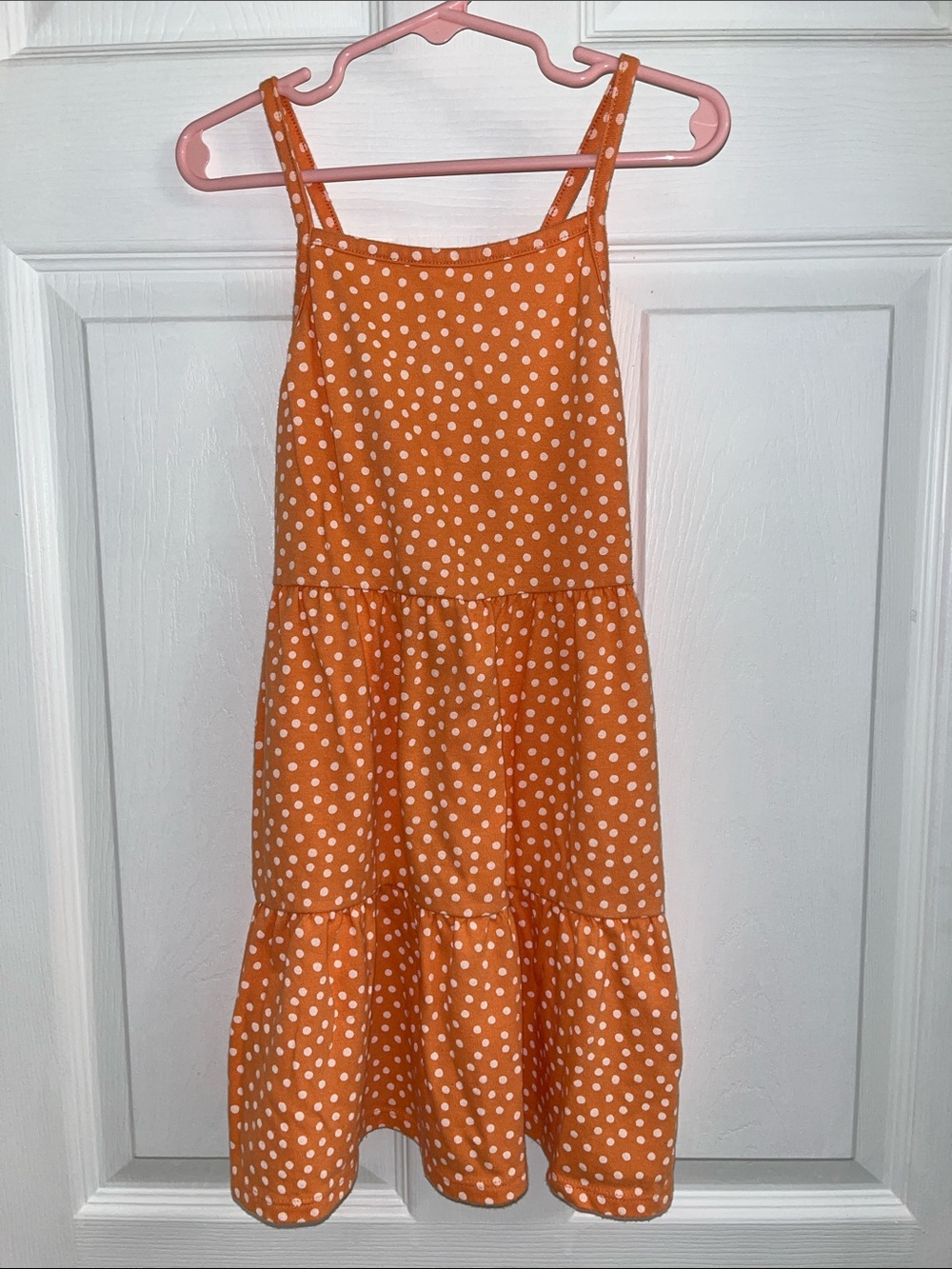 Cat & Jack Orange Polka Dot Tiered Dress